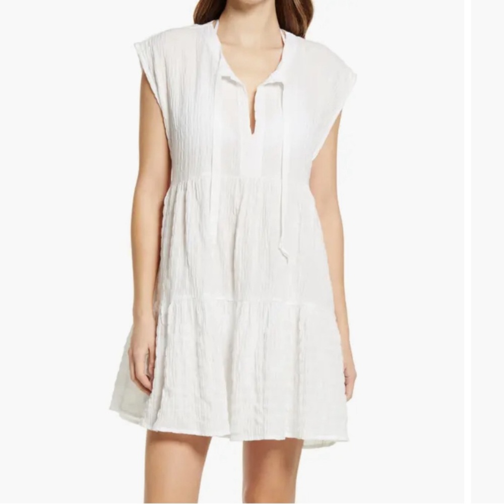 Robin Piccone Fiona Flouncy Cover-Up Dress White Nordstrom womens Size Small